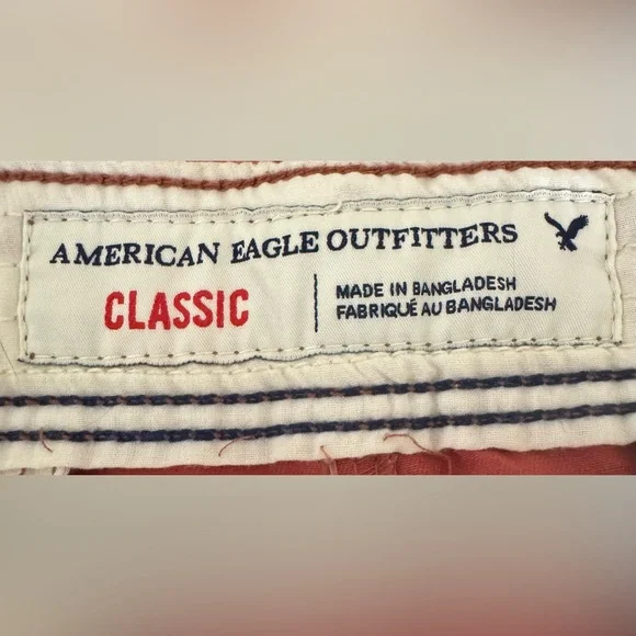 Vintage American Eagle Outfitters Men's Cargo Shorts - Brick Red - Picture 3 of 4